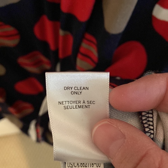 Banana Republic XL Navy with red, tan and white polka dots dress - Picture 5 of 5